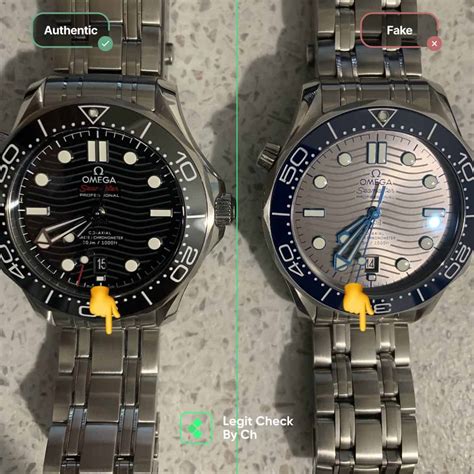 omega fake vs original|omega pseedwatch face indications.